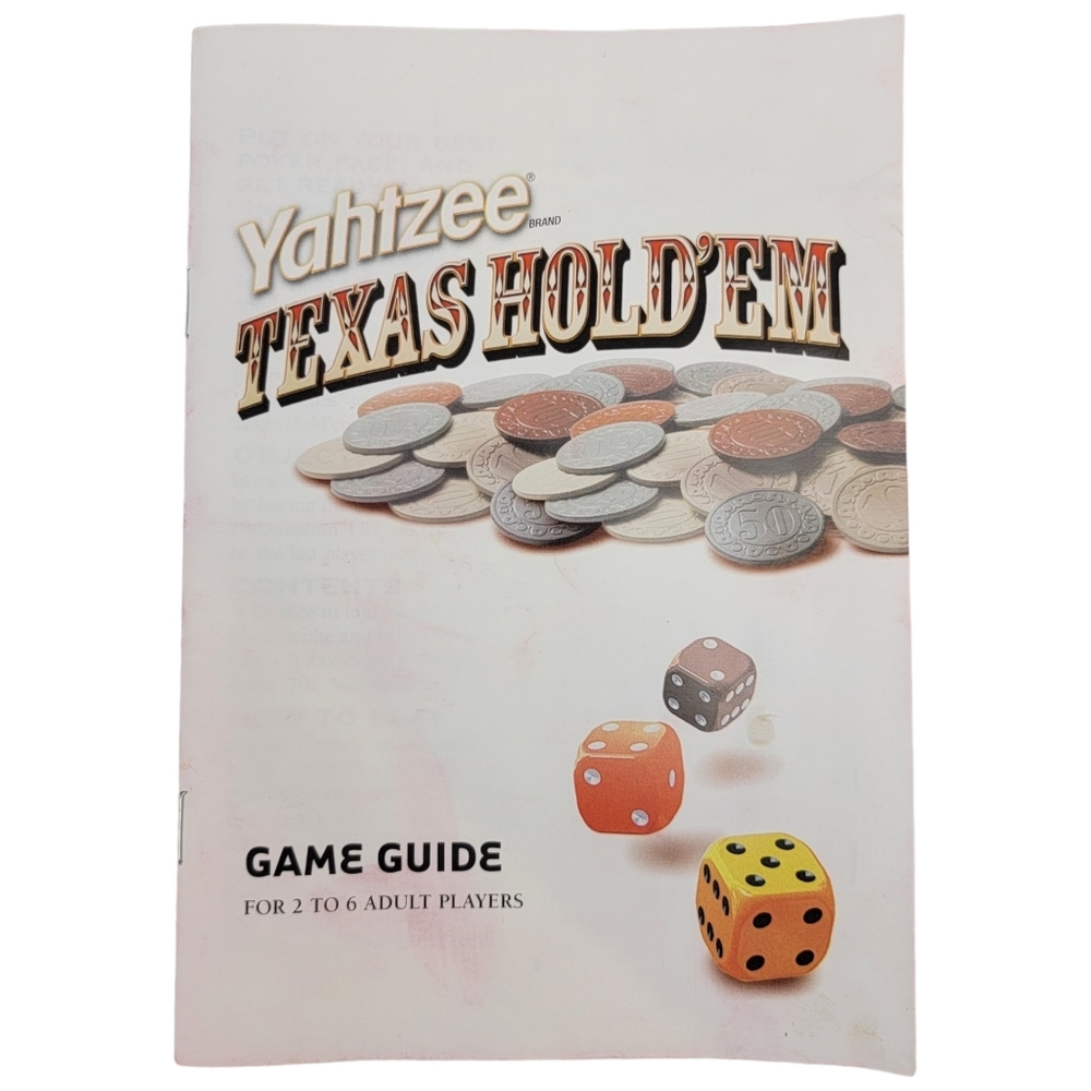 Yahtzee Texas Hold'Em Replacement Game Guide - Parker Brothers 2004
